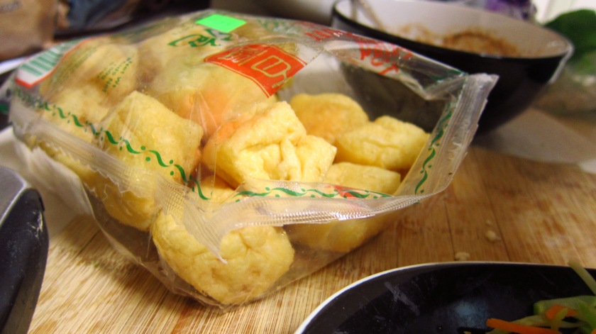 Fried tofu in a bag